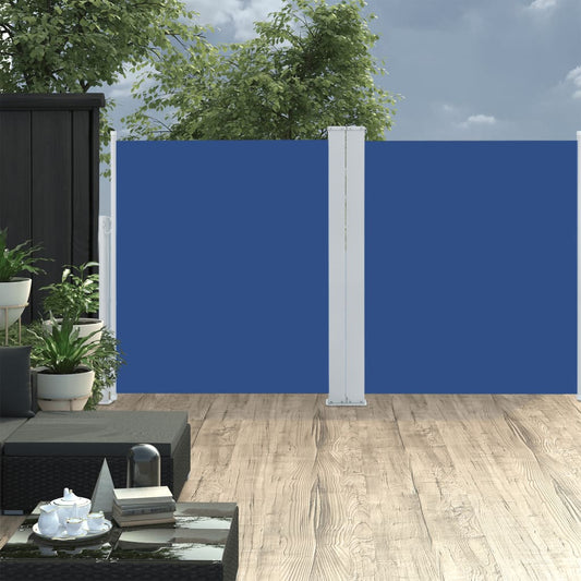 vidaXL Auvent latéral rétractable Bleu 160 x 600 cm