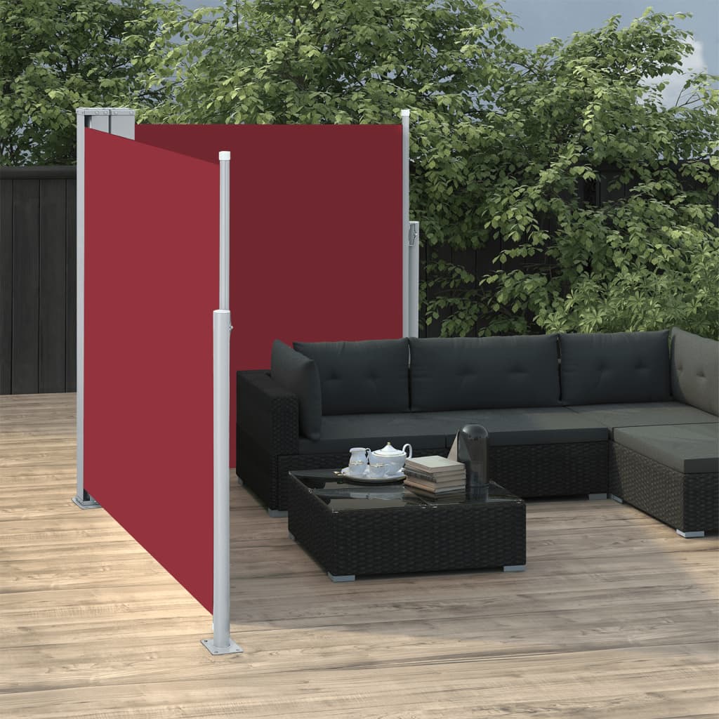 vidaXL Auvent latéral rétractable Rouge 160 x 600 cm