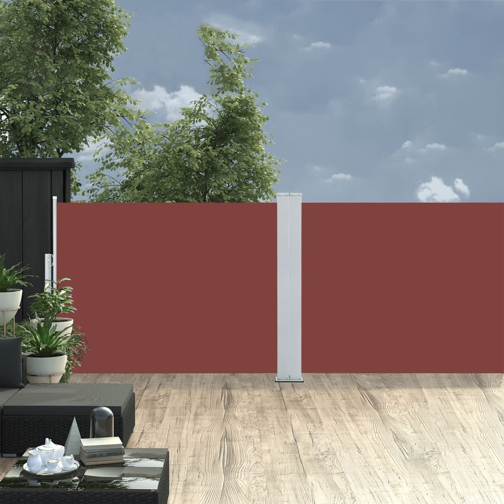 vidaXL Auvent latéral rétractable Marron 100 x 1000 cm