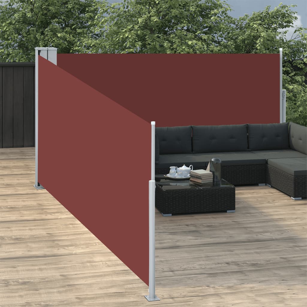 vidaXL Auvent latéral rétractable Marron 120 x 1000 cm