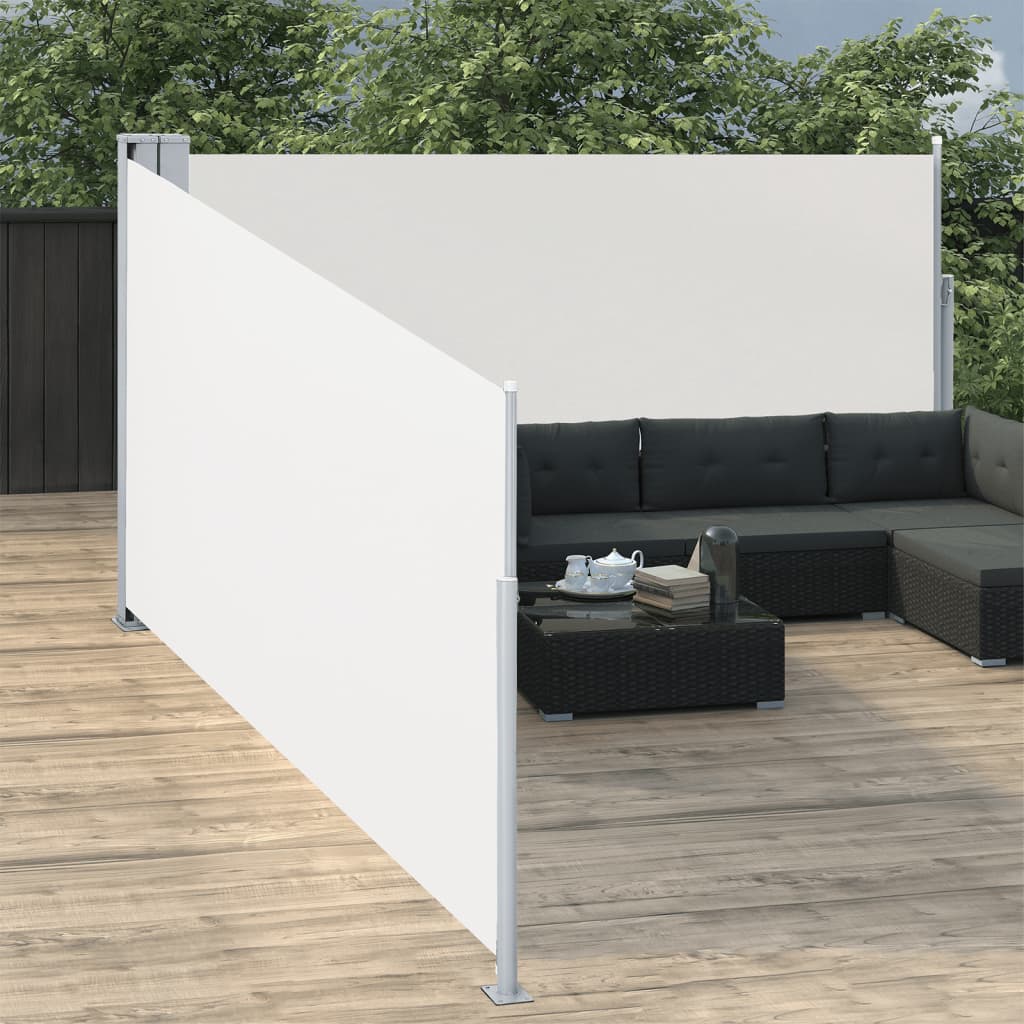 vidaXL Auvent latéral rétractable Crème 140 x 1000 cm