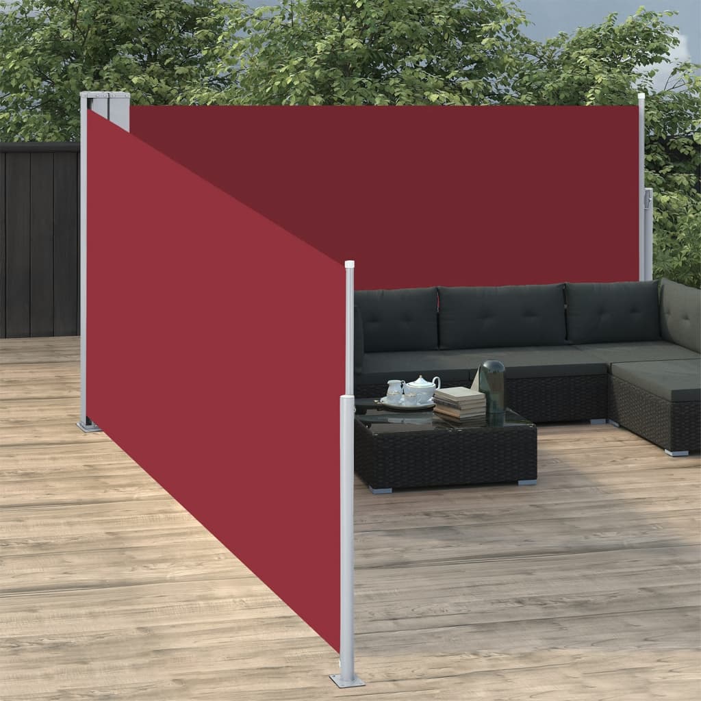 vidaXL Auvent latéral rétractable Rouge 140 x 1000 cm