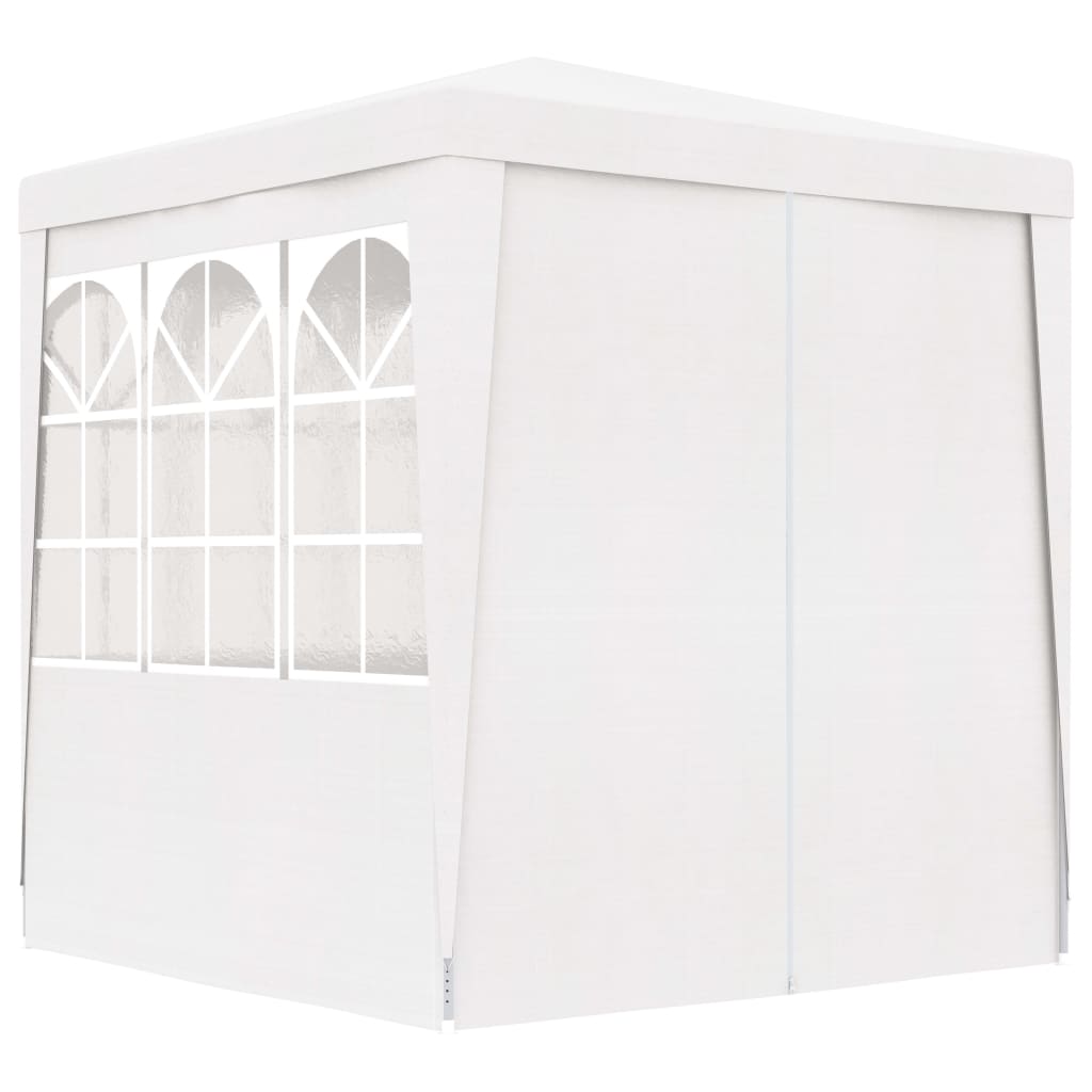 vidaXL Tente de réception avec parois latérales 2x2 m Blanc 90 g/m²