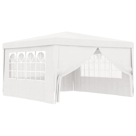 vidaXL Tente de réception avec parois latérales 4x4 m Blanc 90 g/m²