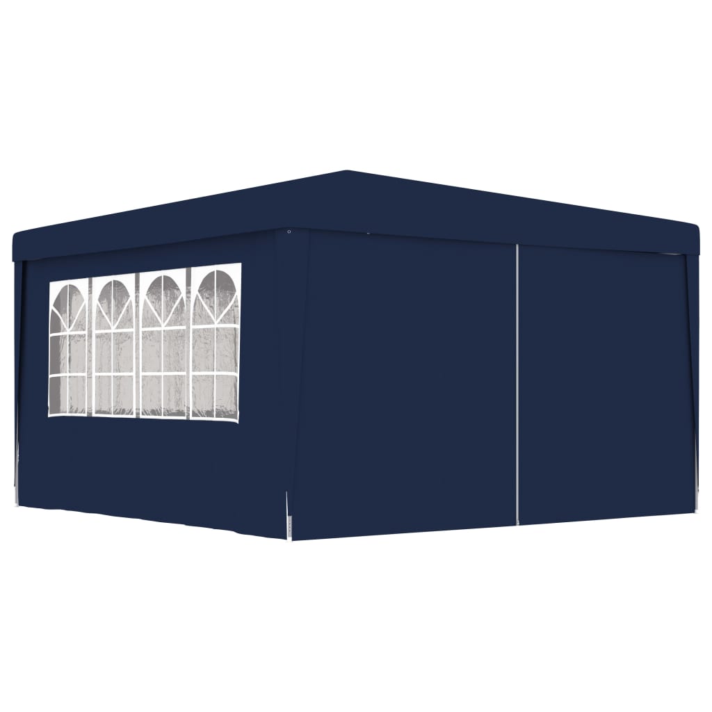 vidaXL Tente de réception avec parois latérales 4x4 m Bleu 90 g/m²