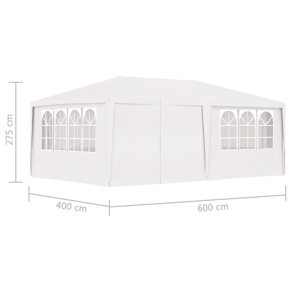vidaXL Tente de réception et parois latérales 4x6 m Blanc 90 g/m²