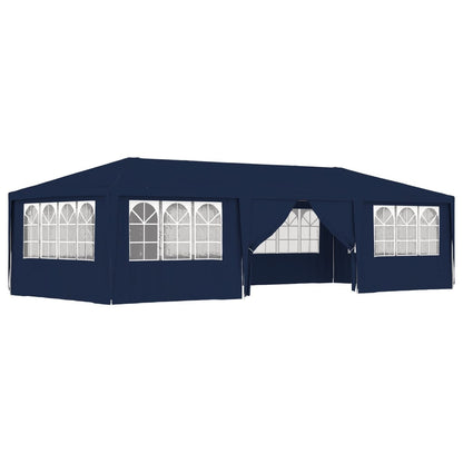 vidaXL Tente de réception avec parois latérales 4x9 m Bleu 90 g/m²
