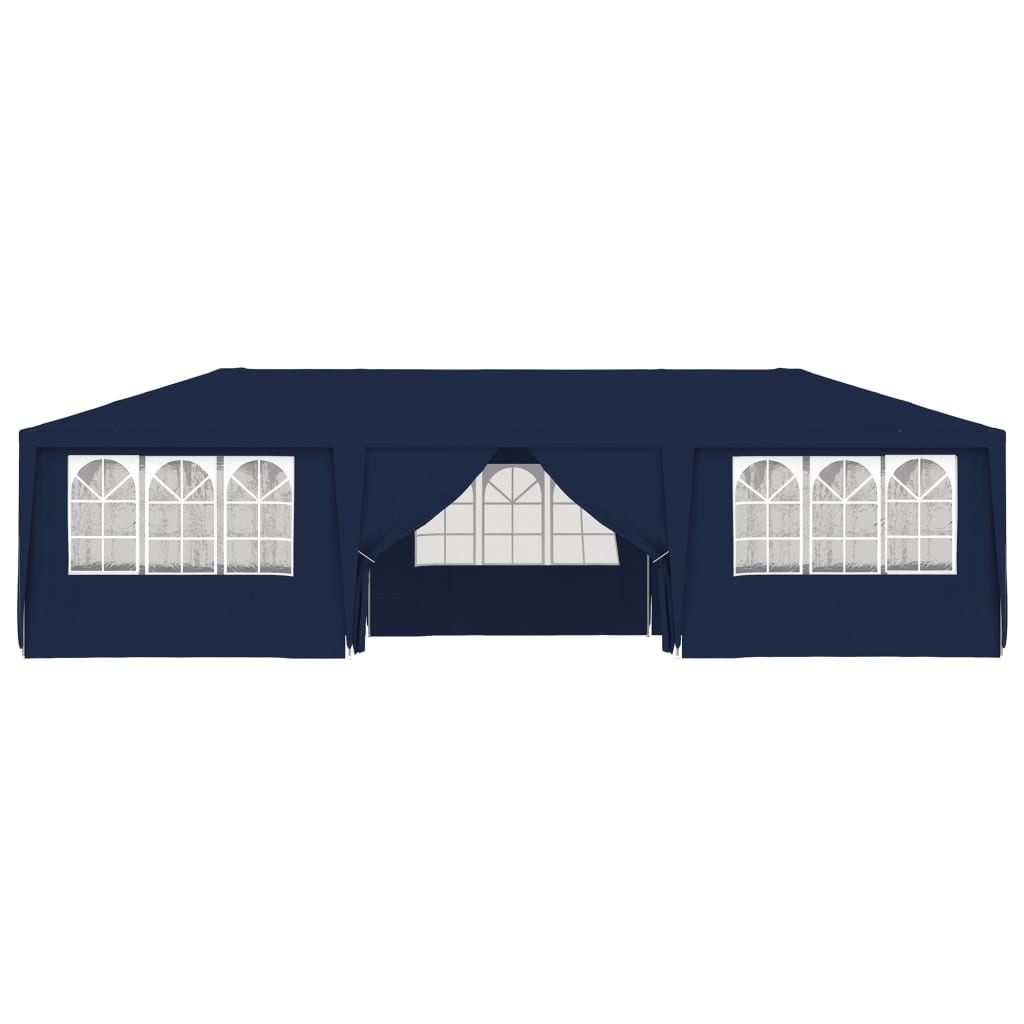 vidaXL Tente de réception avec parois latérales 4x9 m Bleu 90 g/m²
