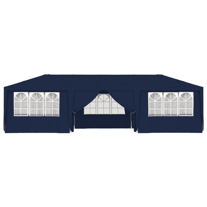vidaXL Tente de réception avec parois latérales 4x9 m Bleu 90 g/m²