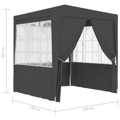 vidaXL Tente de réception avec parois 2,5x2,5 m Anthracite 90 g/m²