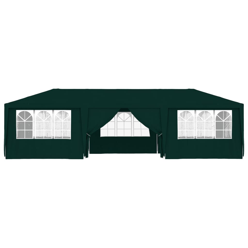 vidaXL Tente de réception avec parois latérales 4x9 m Vert 90 g/m²
