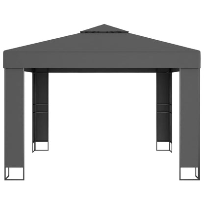 vidaXL Tonnelle avec toit double 3x3 m Anthracite