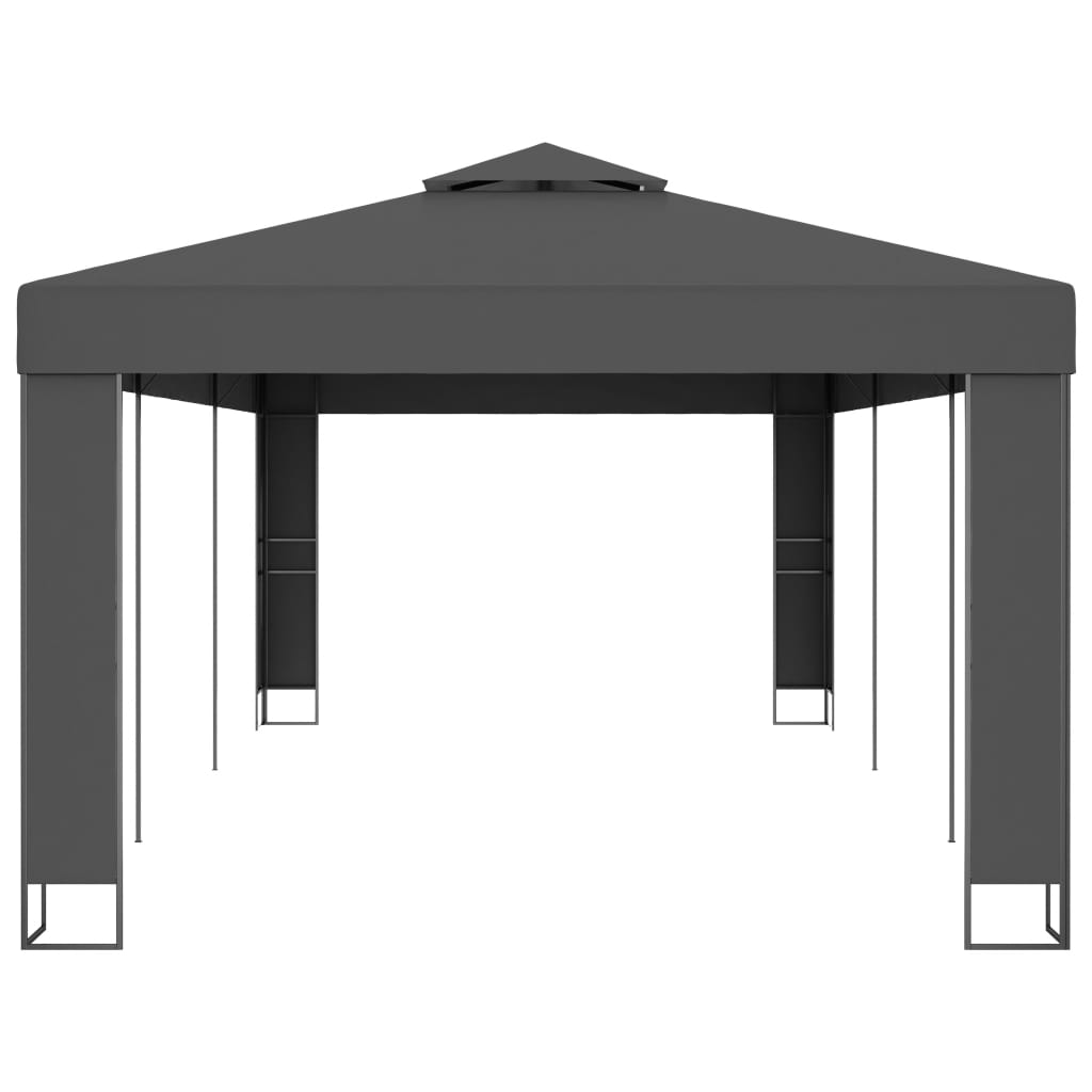 vidaXL Tonnelle avec toit double 3x6 m Anthracite
