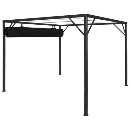 vidaXL Chapiteau de jardin avec auvent rétractable 3x3 m Anthracite