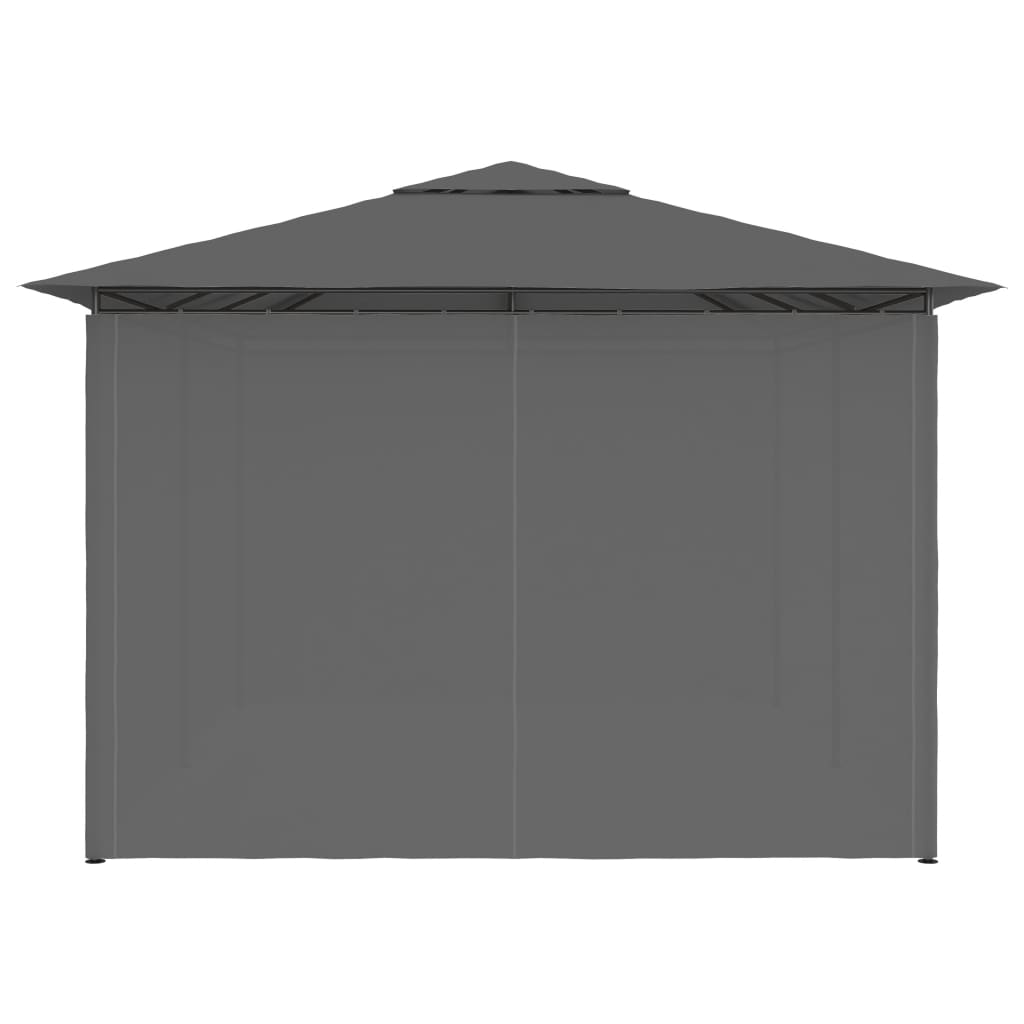 vidaXL Tonnelle de jardin avec rideaux 4 x 3 m Anthracite