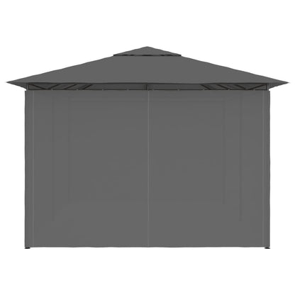 vidaXL Tonnelle de jardin avec rideaux 4 x 3 m Anthracite