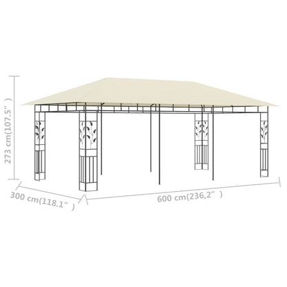 vidaXL Belvédère avec moustiquaire 6x3x2,73 m Crème