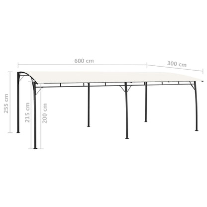 vidaXL Auvent pare-soleil de jardin 6x3x2,55 m Crème