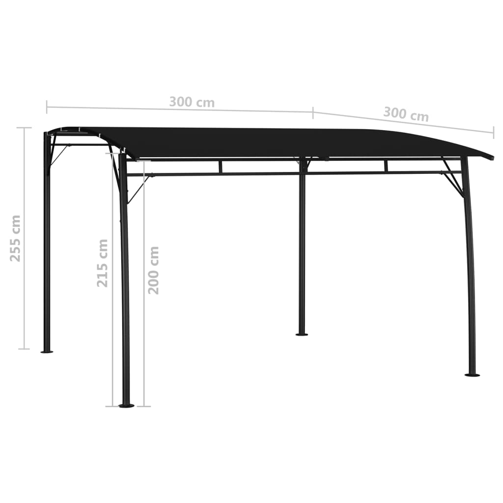 vidaXL Auvent pare-soleil de jardin 3x3x2,55 m Anthracite