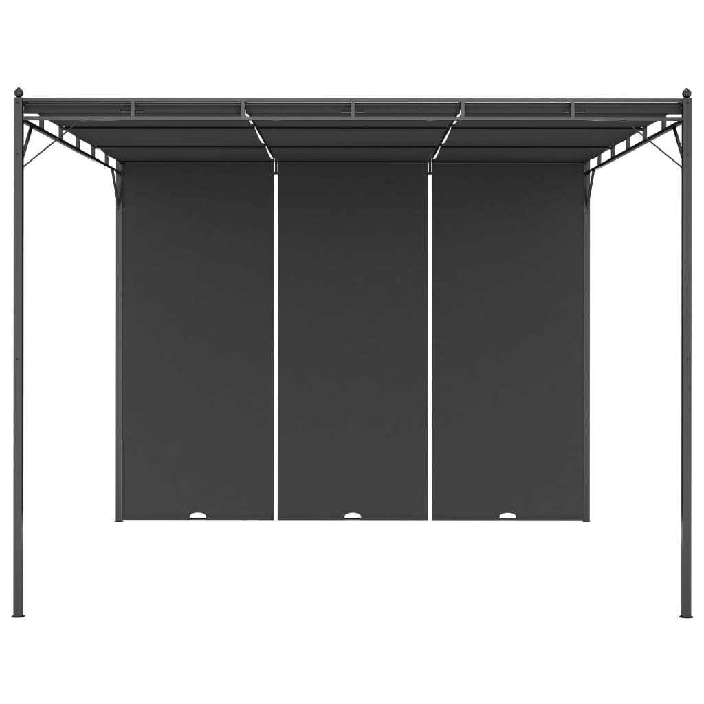 vidaXL Belvédère de jardin avec rideau latéral 3x3x2,25 m Anthracite