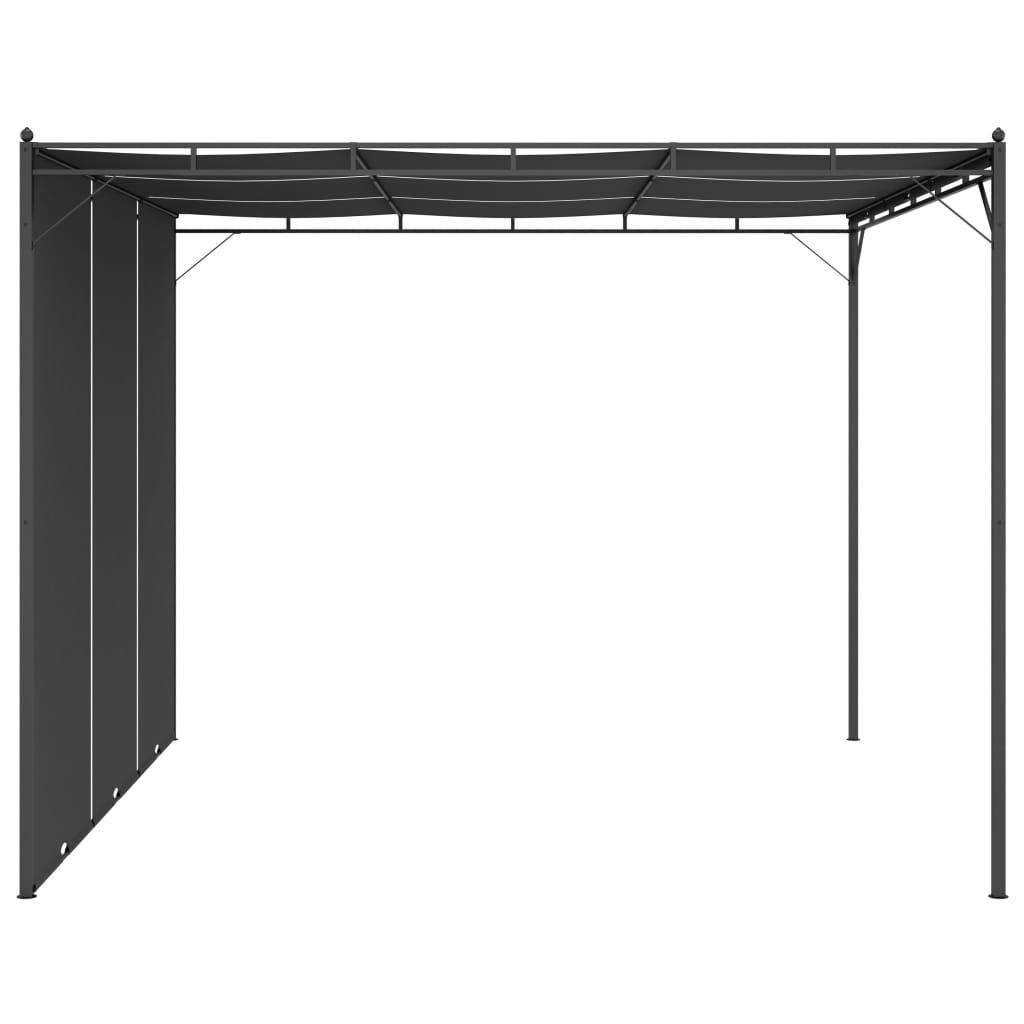 vidaXL Belvédère de jardin avec rideau latéral 3x3x2,25 m Anthracite