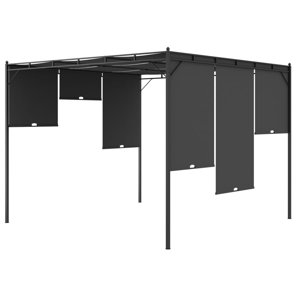 vidaXL Belvédère de jardin avec rideau latéral 3x3x2,25 m Anthracite