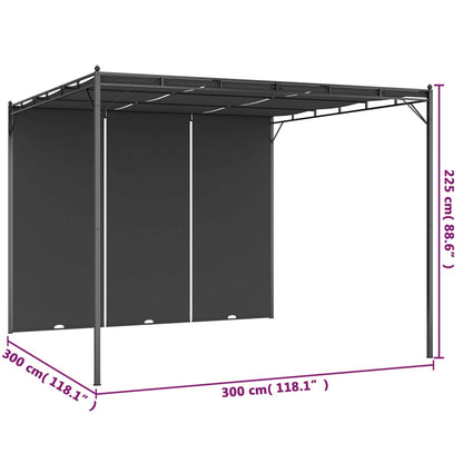 vidaXL Belvédère de jardin avec rideau latéral 3x3x2,25 m Anthracite