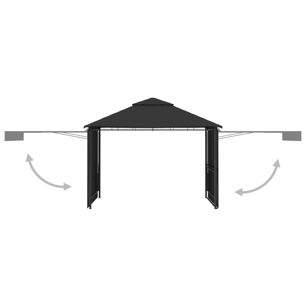 vidaXL Belvédère et double toits étentus 3x3x2,75 m Anthracite 180g/m²