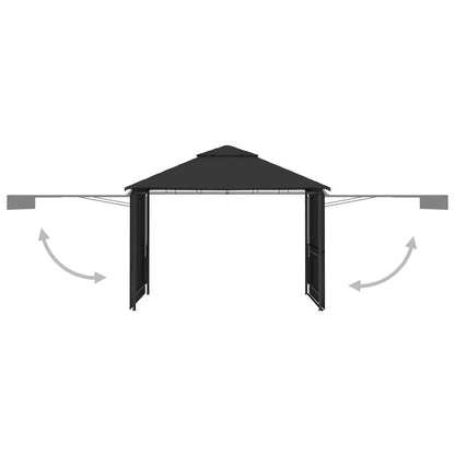 vidaXL Belvédère et double toits étentus 3x3x2,75 m Anthracite 180g/m²