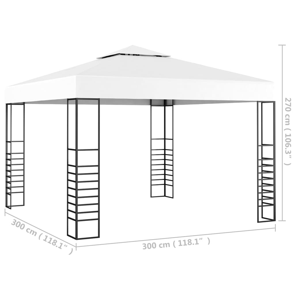 vidaXL Tonnelle de jardin 3 x 3 m Blanc