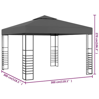 vidaXL Tonnelle de jardin 3 x 3 m Anthracite