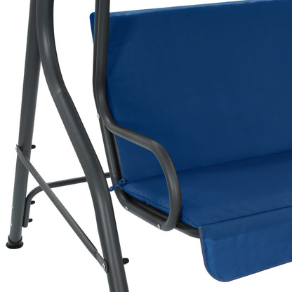 vidaXL Balancelle de jardin Bleu foncé 170 x 110 x 153 cm Tissu