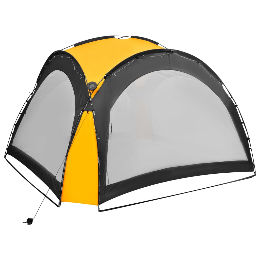 vidaXL Tente de réception avec LED et 4 parois 3,6x3,6x2,3 m Jaune