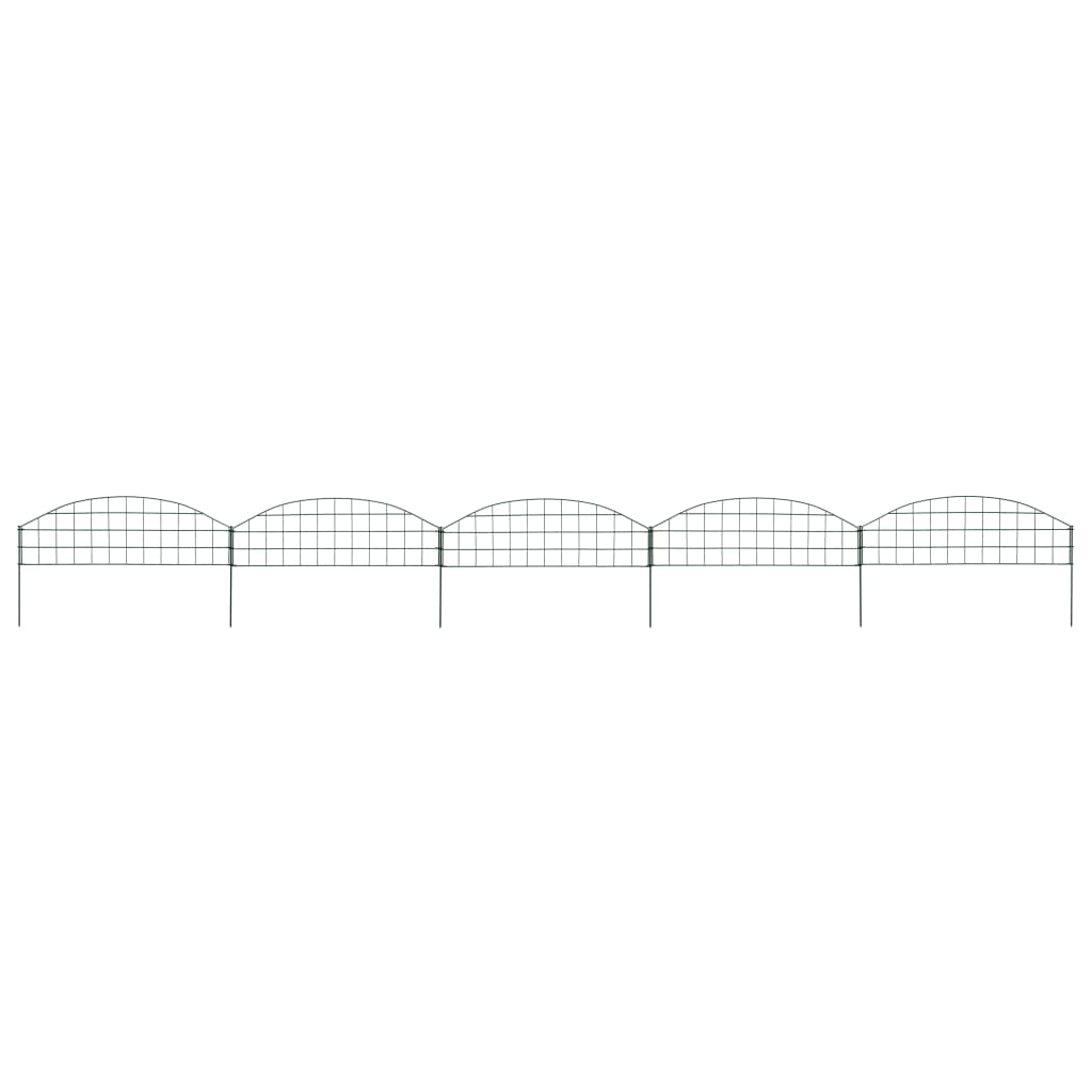 vidaXL Ensemble de clôture de jardin arquée 77,3x26 cm vert
