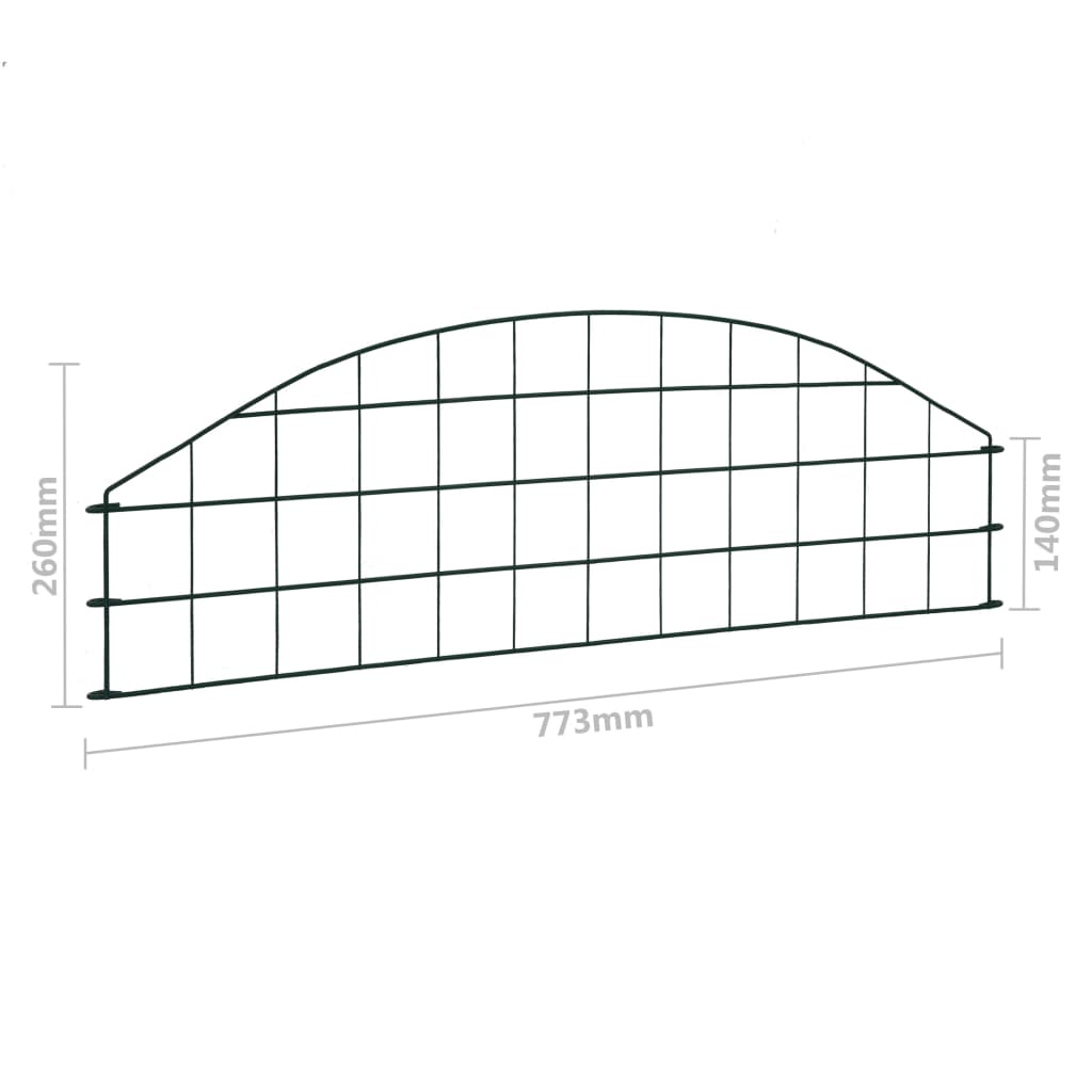 vidaXL Ensemble de clôture de jardin arquée 77,3x26 cm vert