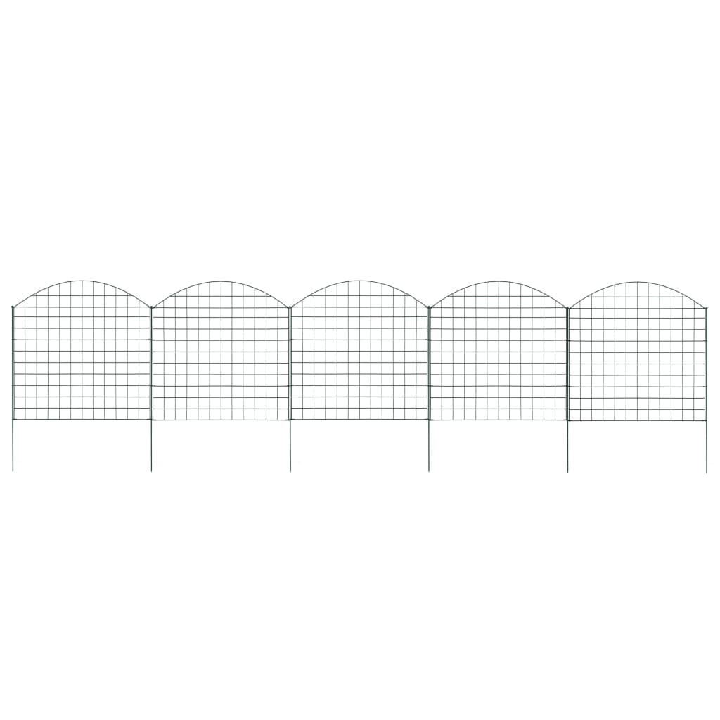 vidaXL Ensemble de clôture de jardin arquée 77,5x78,5 cm vert