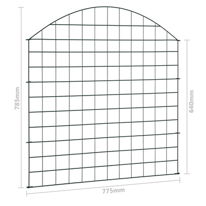 vidaXL Ensemble de clôture de jardin arquée 77,5x78,5 cm vert