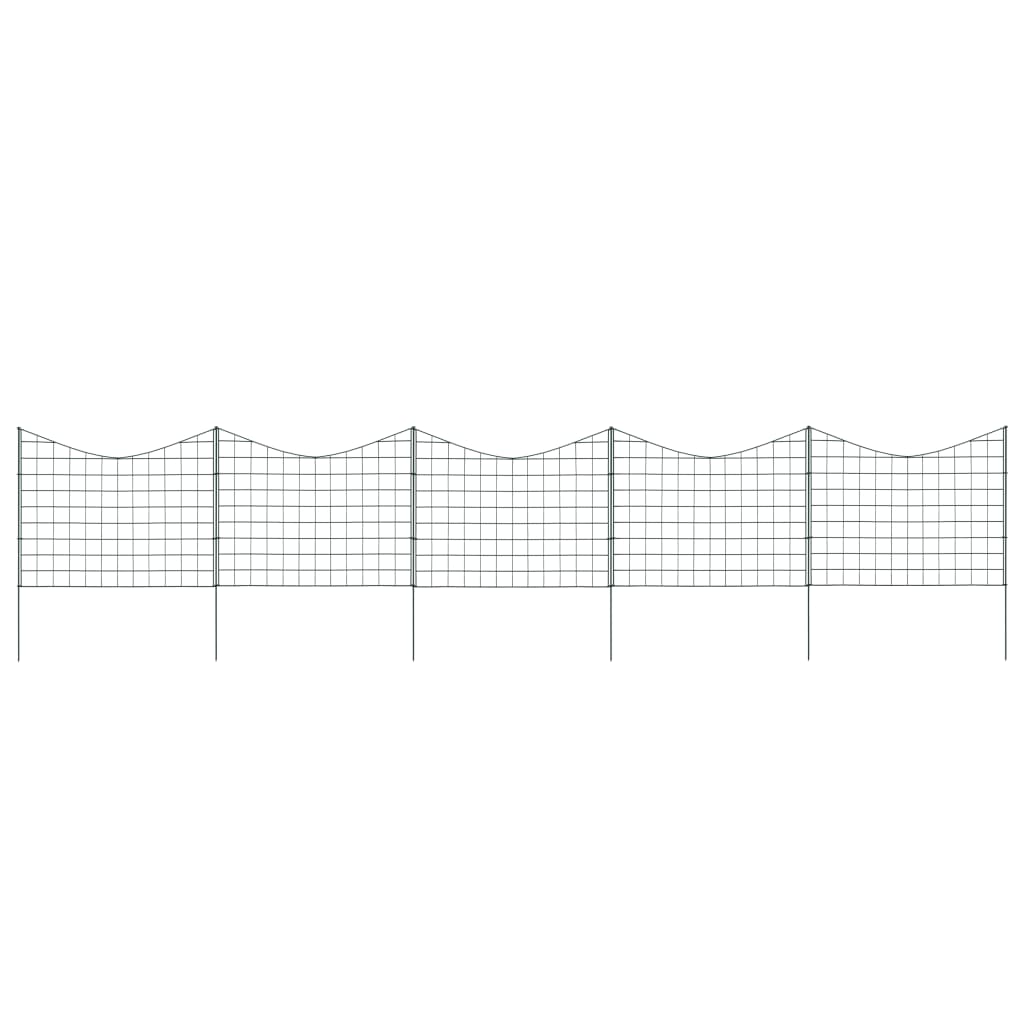 vidaXL Ensemble de clôture de jardin voûtée plus basse 77,5x64 cm vert
