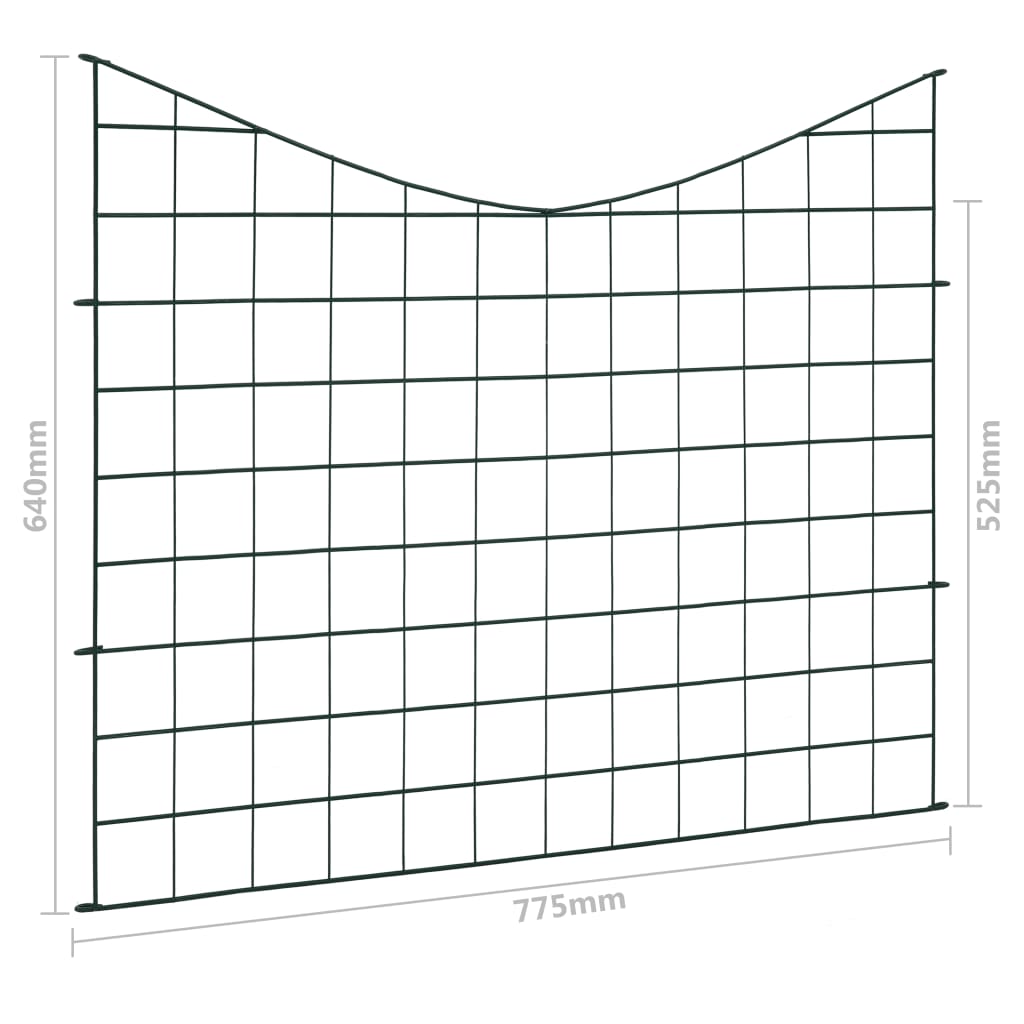 vidaXL Ensemble de clôture de jardin voûtée plus basse 77,5x64 cm vert