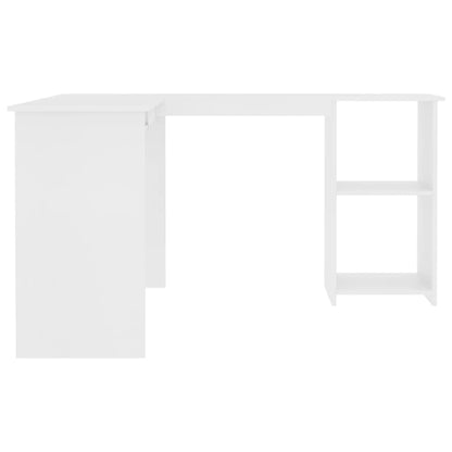 vidaXL Bureau d'angle en forme de L Blanc 120x140x75 cm
