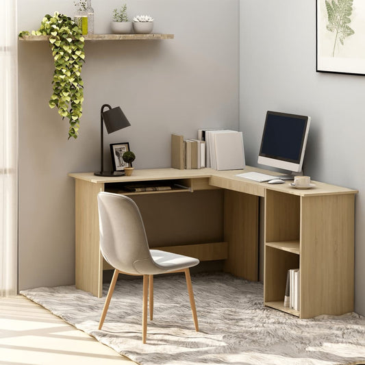 vidaXL Bureau d'angle forme de L Chêne sonoma 120x140x75 cm Aggloméré