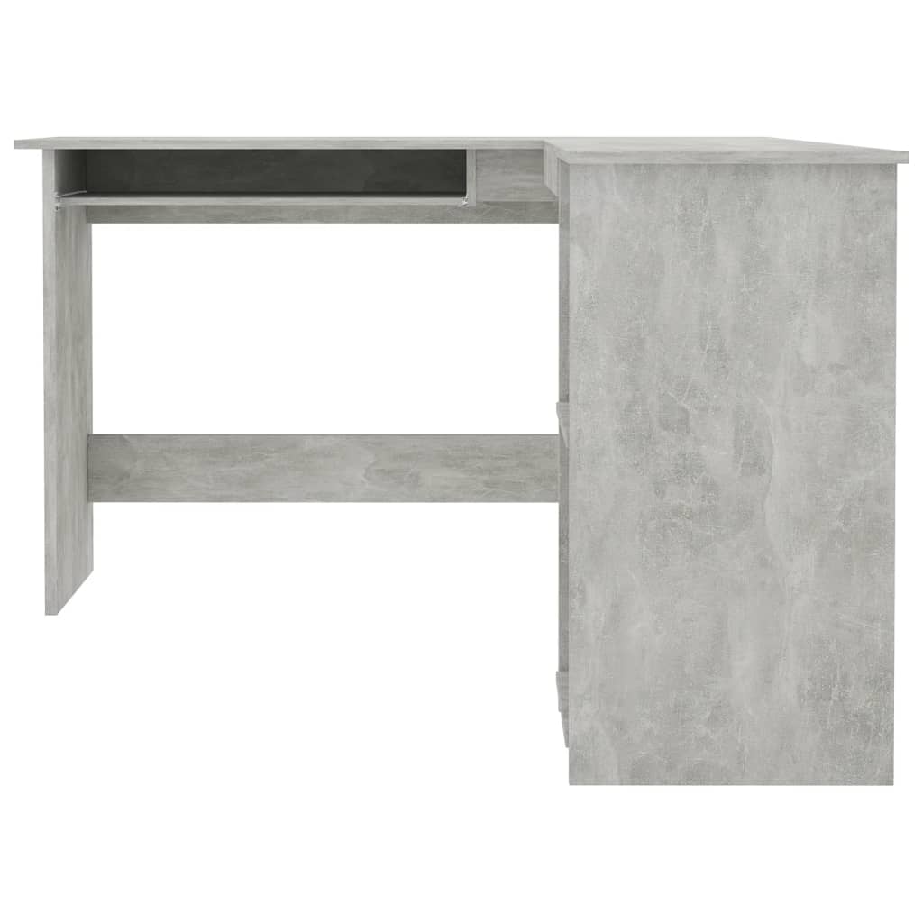 vidaXL Bureau d'angle en forme de L Gris Béton 120x140x75 cm Aggloméré