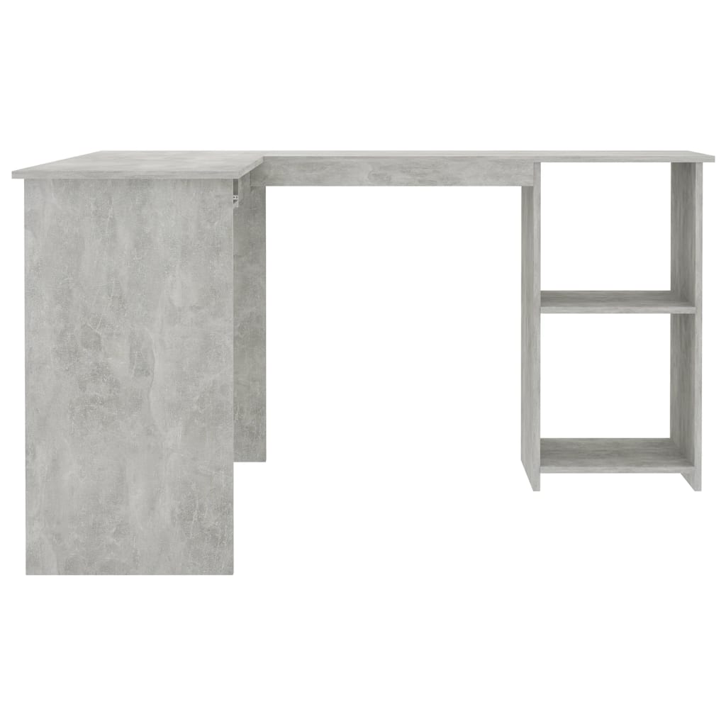 vidaXL Bureau d'angle en forme de L Gris Béton 120x140x75 cm Aggloméré