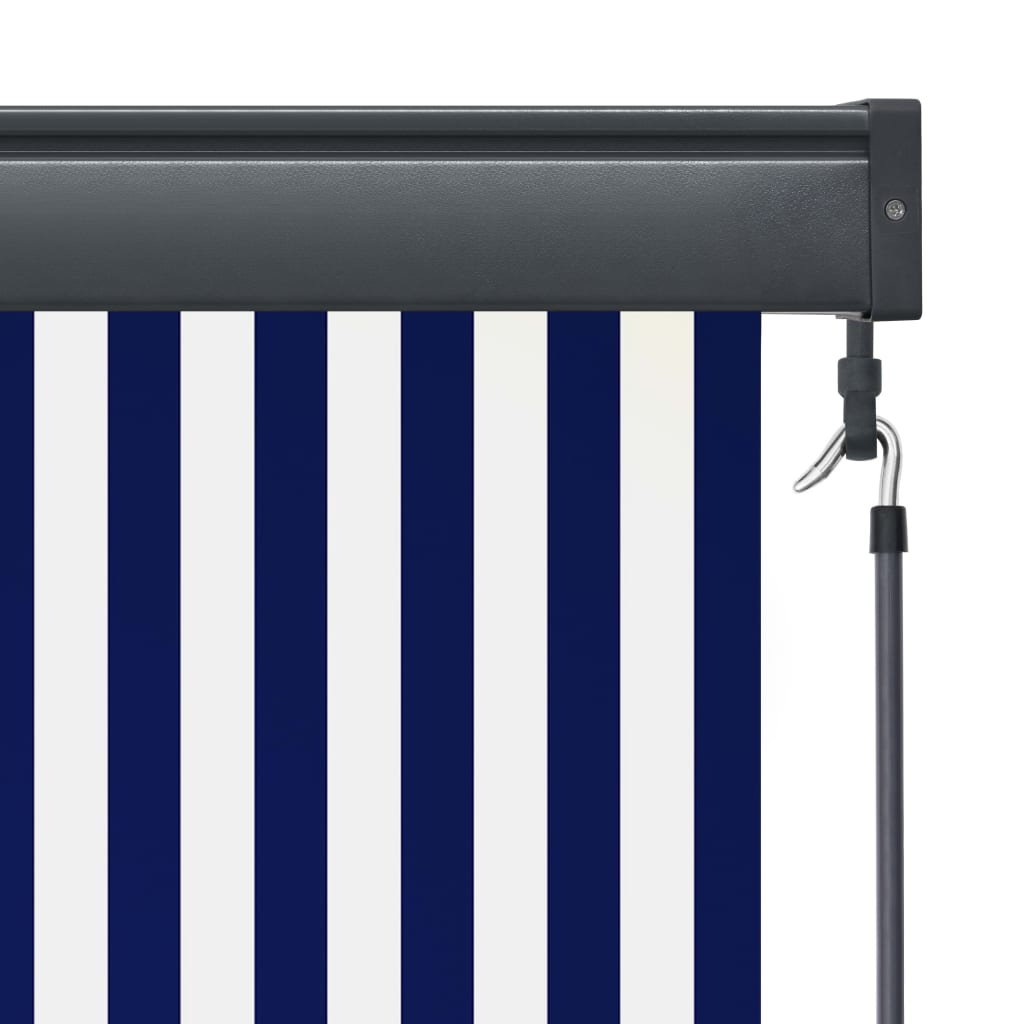 vidaXL Store roulant d'extérieur 60x250 cm Bleu et blanc