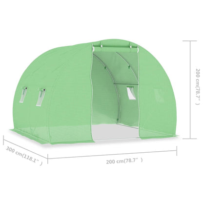 vidaXL Serre 6 m² 3x2x2 m