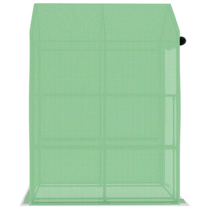 vidaXL Serre avec étagères Acier 143x143x195 cm
