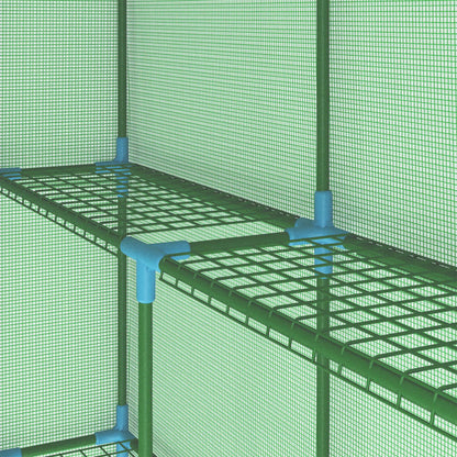 vidaXL Serre avec étagères Acier 143x143x195 cm