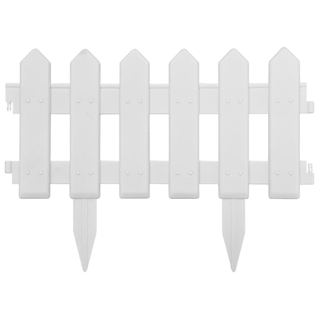 vidaXL Bordures de pelouse 25 pcs Blanc 10 m PP