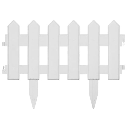 vidaXL Bordures de pelouse 25 pcs Blanc 10 m PP