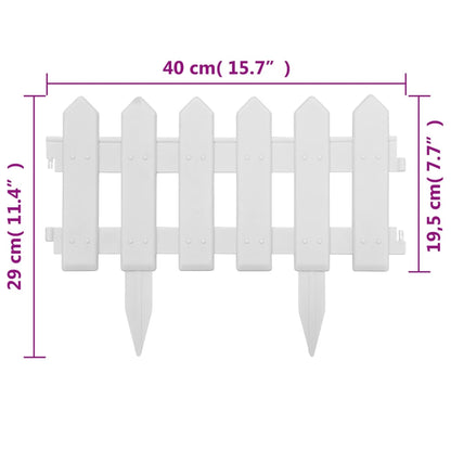 vidaXL Bordures de pelouse 25 pcs Blanc 10 m PP